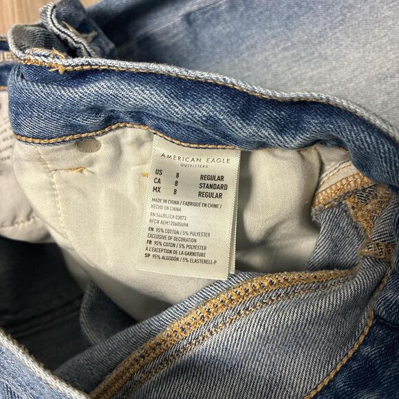 American Eagle Mom Jean Distressed Blue Size 8 - Picture 7 of 8